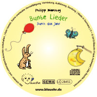 CD Label Bunte Lieder Durch das Jahr